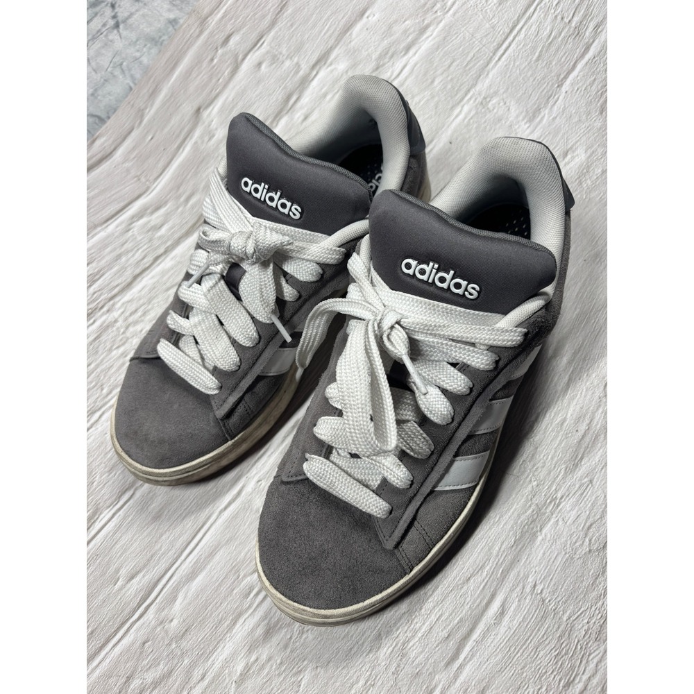 Adidas Grand Court Cloudfoam Comfort Grey Suede Sneakers Mens 11 H04542